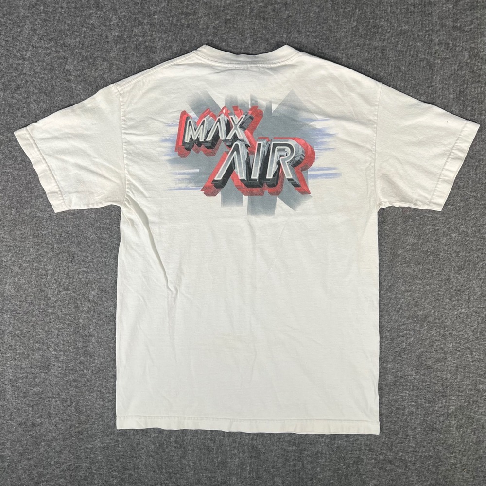 Vintage 2000s Nike Silver Tag Air Max Graphic White Tee Medium